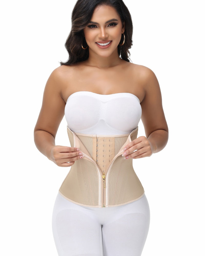Zip & Breasted Waist Trainer Tummy Control Corset