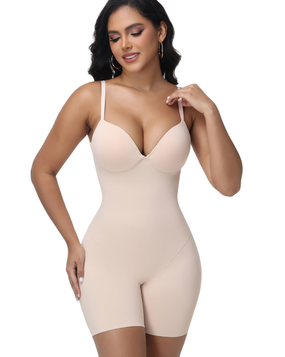 Shapshe® Seamless Tummy Control Shapewear Bodysuit with Built-In Bra