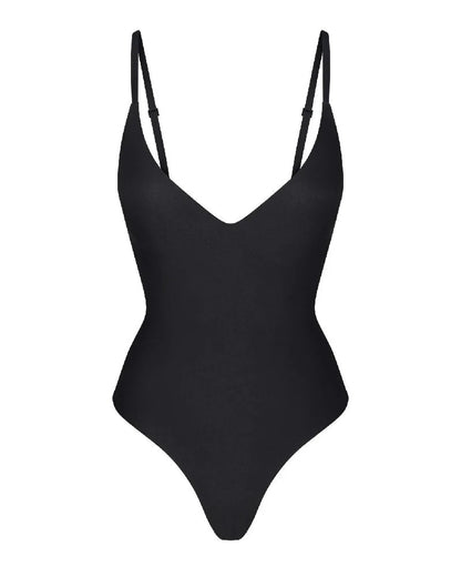Shapshe® Push Up Pad Deep V Neck Thong Bodysuit Shapewear