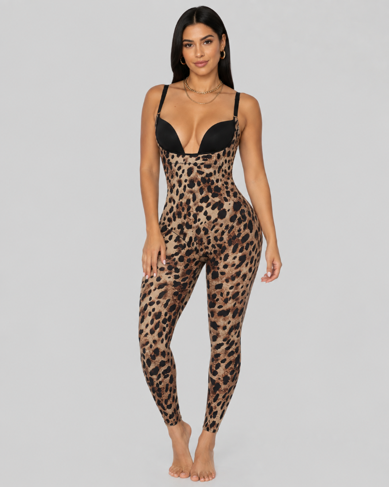 Seamless Slimming Open Bust Full Body Shapewear Jumpsuit Bodyshaper