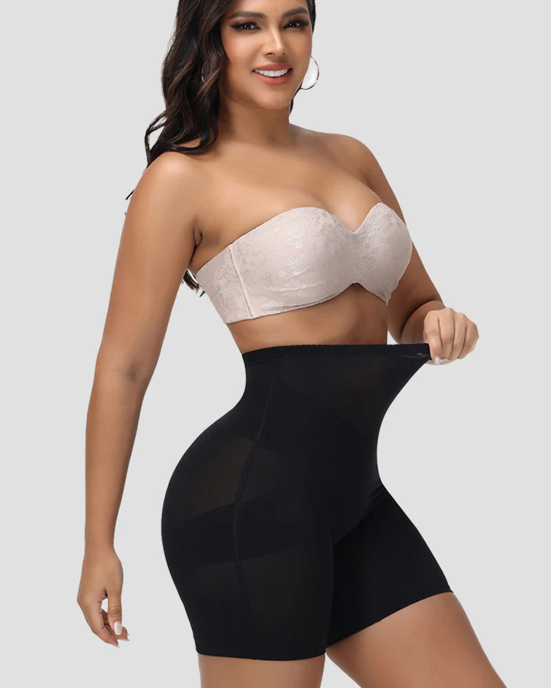 Shapshe® High Waist Mesh Cross Tummy Control Shaping Shorts