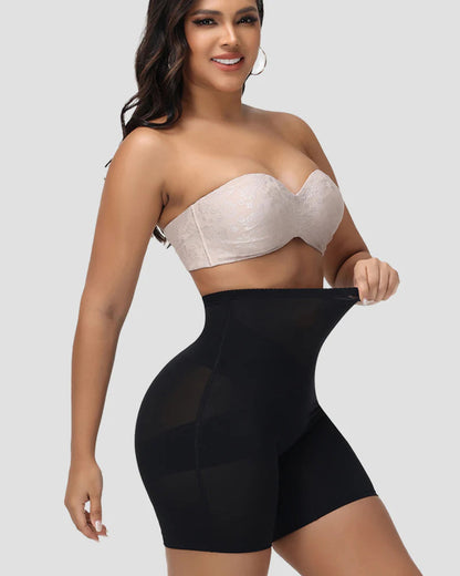 Shapshe® High Waist Mesh Cross Tummy Control Shaping Shorts