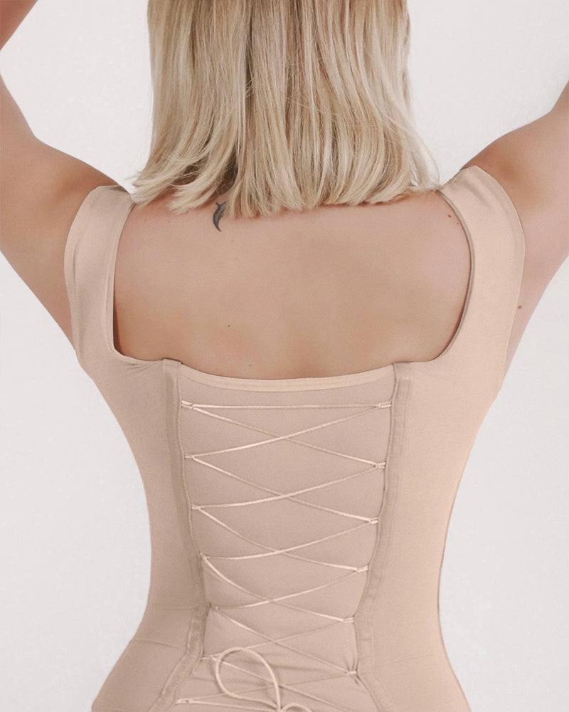 Shapshe® Seamless Back Lace-up Tummy Control Bodysuit