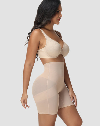 Shapshe® High Waist Mesh Cross Tummy Control Shaping Shorts