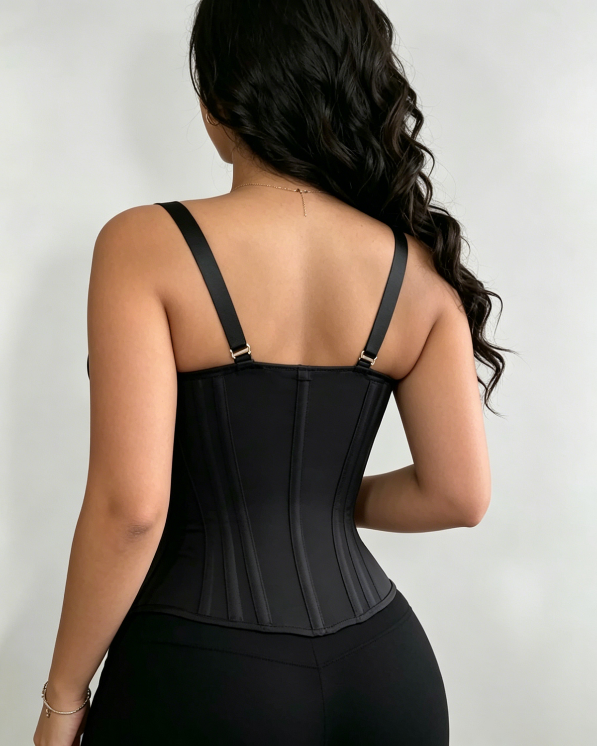 Front Zipper Corset Waist Trainer with Adjustable Straps