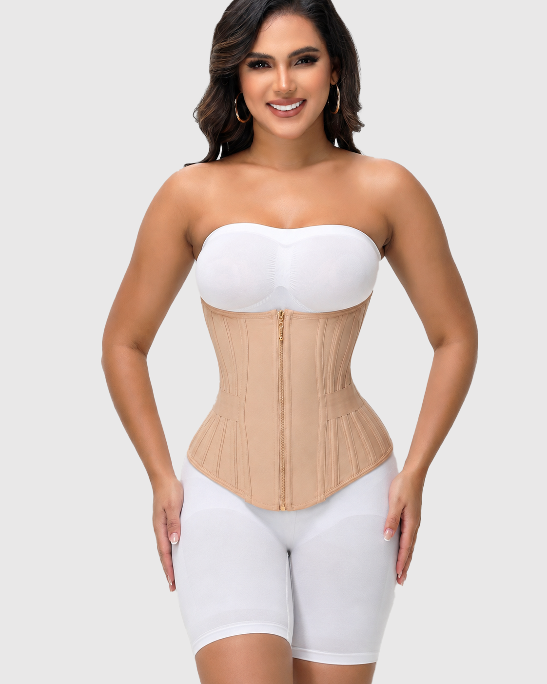 Fajas Colombianas Boned Corset Waist Trainer With Elastic Band
