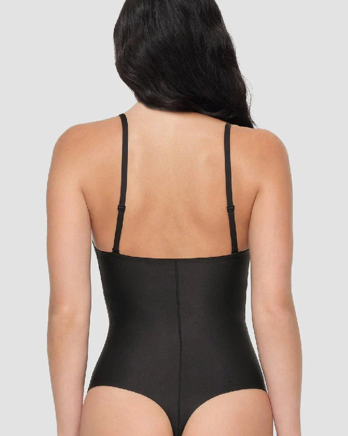 Shapshe® Push Up Pad Deep V Neck Thong Bodysuit Shapewear