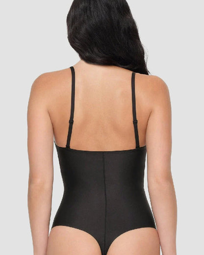 Shapshe® Push Up Pad Deep V Neck Thong Bodysuit Shapewear
