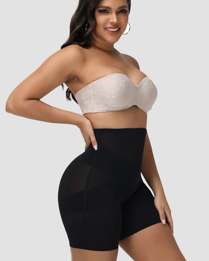 Shapshe® High Waist Mesh Cross Tummy Control Shaping Shorts